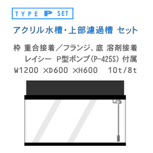 東京銀座 1200アクリルOF水槽セット　重合接着、国産キャスト板 魚用品/水草